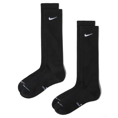 Nike Unisex Everyday Elevated Over-the-calf Socks (2 Pairs) In Black