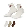 Nike Unisex Everyday Essential Ankle Socks (3 Pairs) In Multi