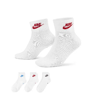 Nike Unisex Everyday Essential Ankle Socks (3 Pairs) In Multicolor