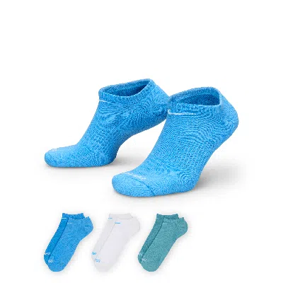 Nike Unisex Everyday Plus Cushion Training No-show Socks (3 Pairs) In Multicolor