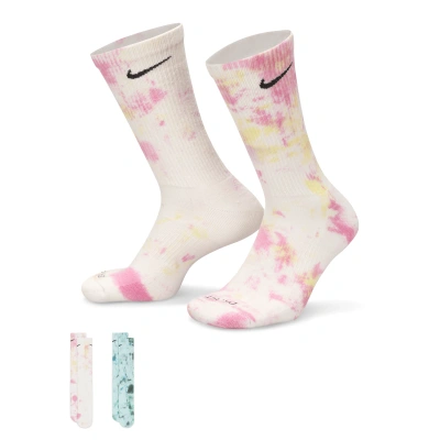 Nike Unisex Everyday Plus Cushioned Crew Socks (2 Pairs) In Multicolor