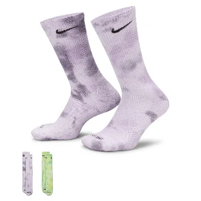 Nike Unisex Everyday Plus Cushioned Crew Socks (2 Pairs) In Multicolor