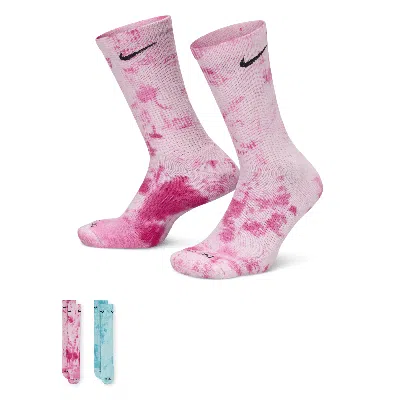Nike Unisex Everyday Plus Cushioned Crew Socks (2 Pairs) In Multicolor