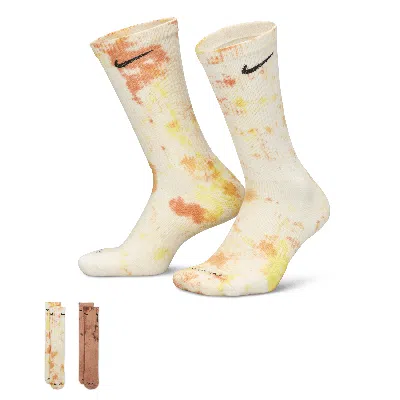 Nike Unisex Everyday Plus Cushioned Crew Socks (2 Pairs) In Multicolor