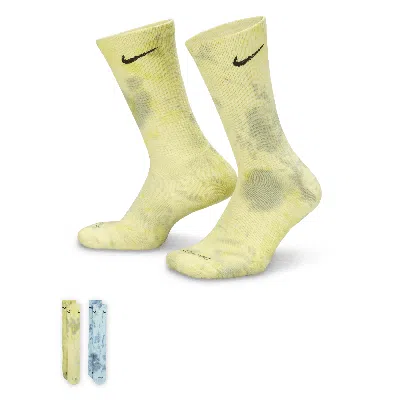 Nike Unisex Everyday Plus Cushioned Crew Socks (2 Pairs) In Multicolor
