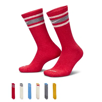 Nike Unisex Everyday Plus Cushioned Crew Socks (6 Pairs) In Multicolor