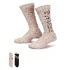 Nike Unisex Everyday Plus Cushioned Crew Training Socks (2 Pairs) In Multicolor