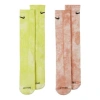 Nike Unisex Everyday Plus Tie Dye Medium Stockings 2 Pairs Yellow/orange/red In Multi