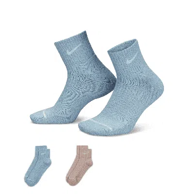 Nike Unisex Everyday Wool Cushioned Ankle Socks (2 Pairs) In Multicolor
