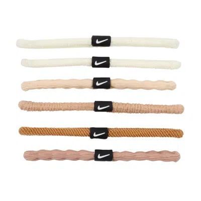 Nike Unisex Flex Hair Ties (6 Pack) In Brown