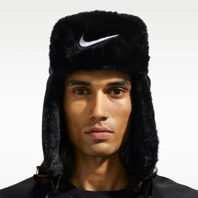 Nike Unisex Fly Leather Trapper Cap In Black