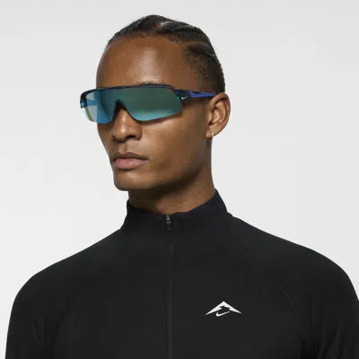 Nike Unisex Flyfree Shield Polarized Sunglasses In Blue