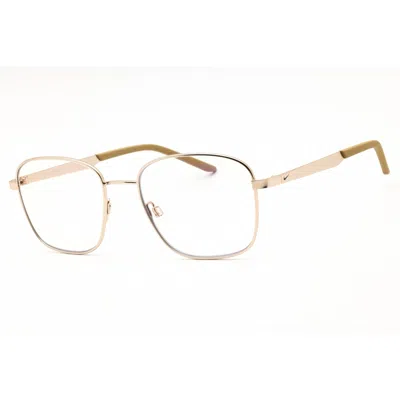 Nike Unisex Gold Tone Rectangular Eyeglass Frames Travelerflowblib3677x