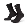 Nike Unisex Lightweight Running Crew Socks (1 Pair) In Black