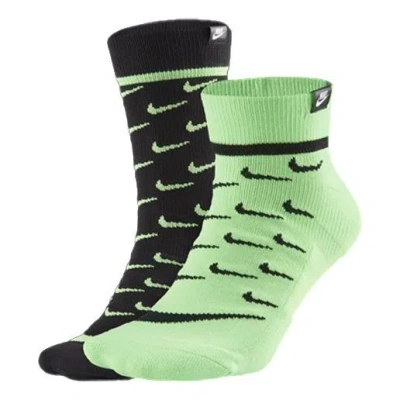 Nike Unisex Logo Socks 2 Packs Black/green