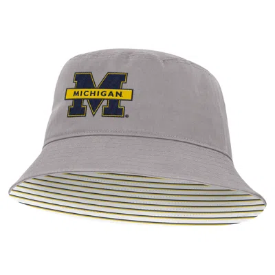 Nike Unisex Michigan Primetime Apex Jordan Brand College Bucket Hat In Gray