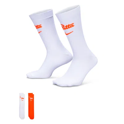 Nike Unisex Netherlands X Patta Everyday Essential Crew Socks (2 Pairs) In Multicolor