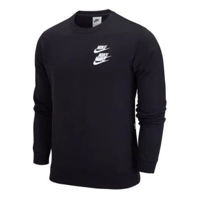 Nike Unisex  Sportswear Logo Printing Round-neck Sweatshirt Black