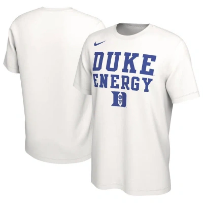 Nike Unisex   White Duke Blue Devils 2024 On-court Bench Energy T-shirt