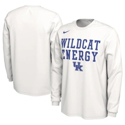 Nike Unisex   White Kentucky Wildcats 2024 On-court Bench Energy Long Sleeve T-shirt