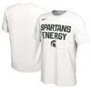 NIKE UNISEX NIKE  WHITE MICHIGAN STATE SPARTANS 2024 ON-COURT BENCH ENERGY T-SHIRT