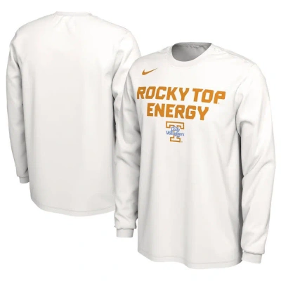 Nike Unisex   White Tennessee Lady Vols 2024 On-court Bench Energy Long Sleeve T-shirt