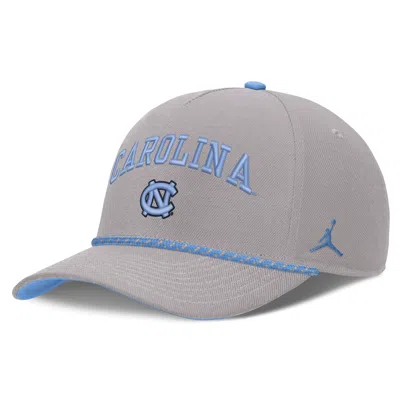 Nike Unisex North Carolina Primetime Rise Rope Jordan Brand College Adjustable Hat In Gray