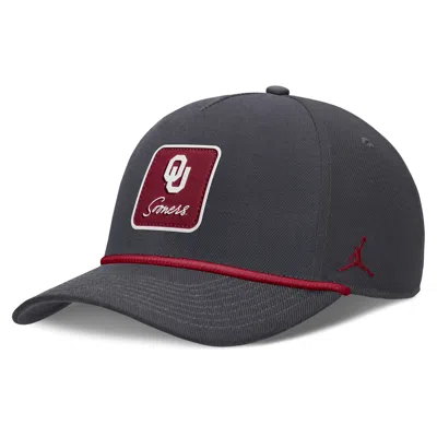 Nike Unisex Oklahoma Primetime Rise Jordan Brand Dri-fit College A-frame Adjustable Hat In Black