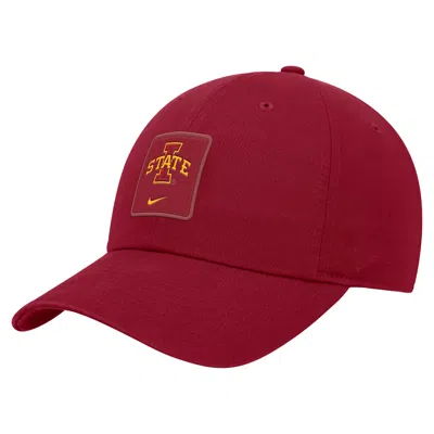 Nike Unisex On-field Club (iowa State Cyclones) Adjustable Cap In Red
