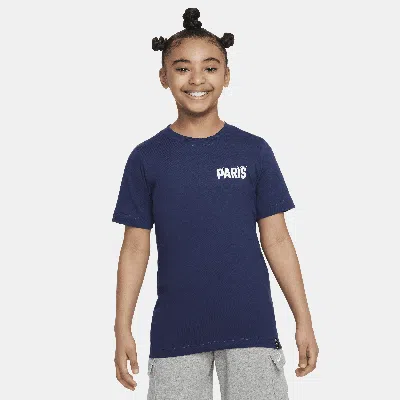 Nike Kids' Unisex Paris Saint-germain Graphic T-shirt In Blue
