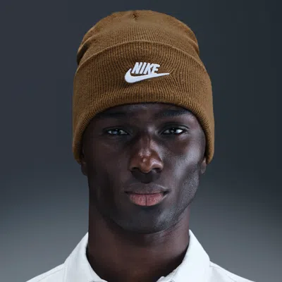 Nike Unisex Peak Futura Beanie In Brown