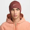 Nike Unisex Peak Swoosh Beanie In Brown