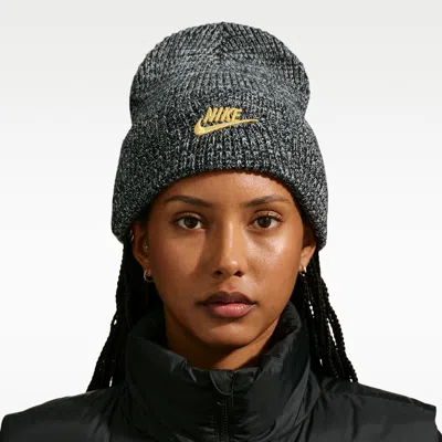 Nike Unisex Peak Tall-cuff Holiday Beanie In Gray