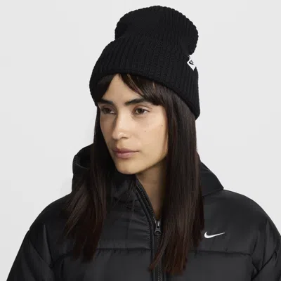 Nike Unisex Peak Waffle Knit Beanie In Black