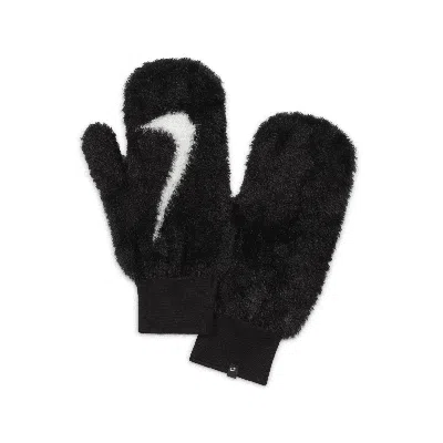 Nike Unisex Plush Knit Mittens In Black