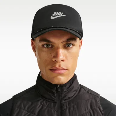 Nike Unisex  Pro Dri-fit Unstructured Swoosh Run Cap In Black