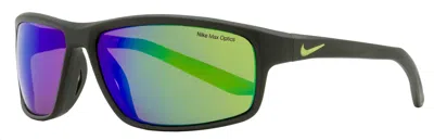 Nike Unisex Rabid 22 M Sunglasses Dv2153 355 Matte Green 62mm In Black