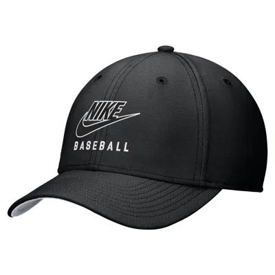 Nike Unisex Rise Baseball Swoosh Flex Cap In Black