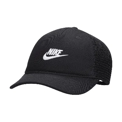 Nike Unisex Rise Cap Structured Trucker Cap In Black