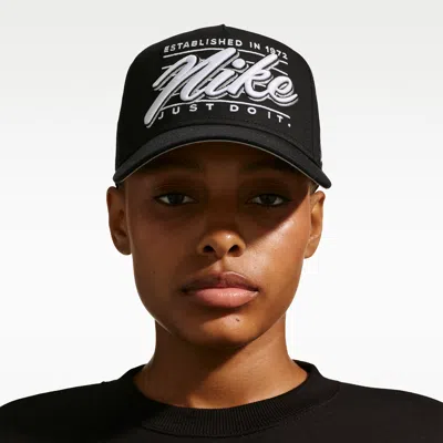 Nike Unisex Rise Structured A-frame Cap In Black