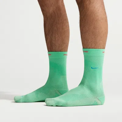 Nike Unisex Run Lightweight Running Crew Socks (1 Pair) In Green