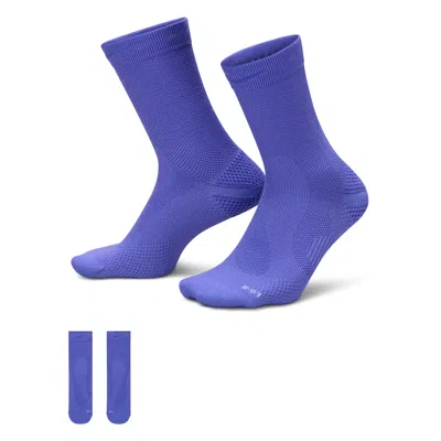 Nike Unisex Running Lightweight Crew Socks (1 Pair) In Blue