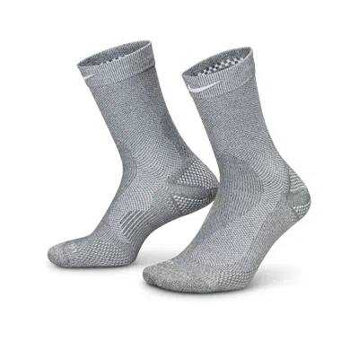 Nike Unisex Running Lightweight Crew Socks (1 Pair) In Gray
