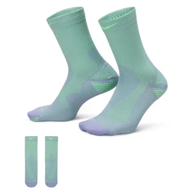 Nike Unisex Running Lightweight Crew Socks (1 Pair) In Green