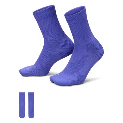 Nike Unisex Running Lightweight Micro Crew Socks (1 Pair) In Blue