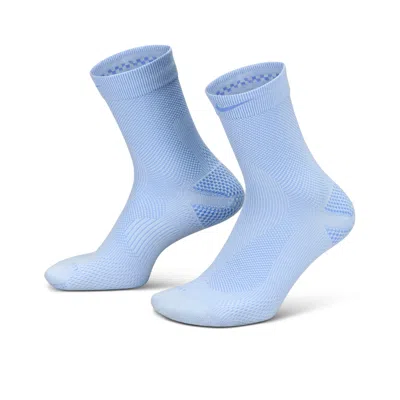 Nike Unisex Running Lightweight Micro Crew Socks (1 Pair) In Blue