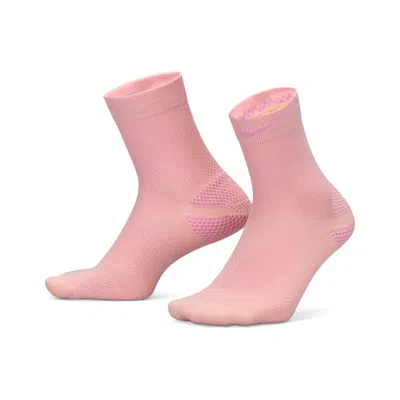 Nike Unisex Running Lightweight Micro Crew Socks (1 Pair) In Pink