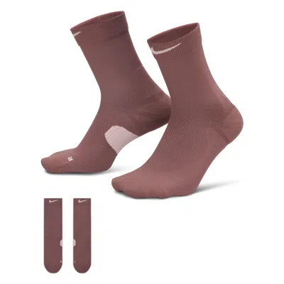 Nike Unisex Running Midweight Crew Socks (1 Pair) In Purple