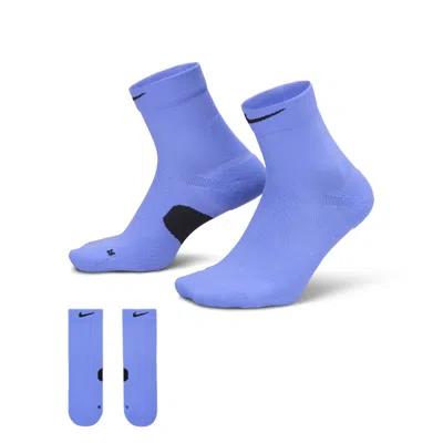 Nike Unisex Running Midweight Micro Crew Socks (1 Pair) In Blue