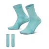 Nike Unisex Running Wool Micro Crew Socks (1 Pair) In Blue